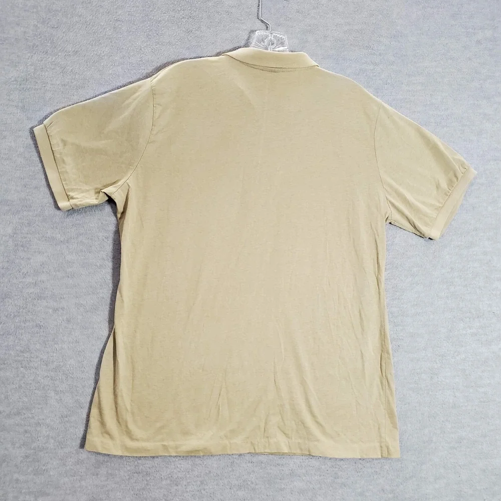 VINTAGE Chaps Ralph Lauren Men Polo Shirt Large Beige Single Stitch Logo READ